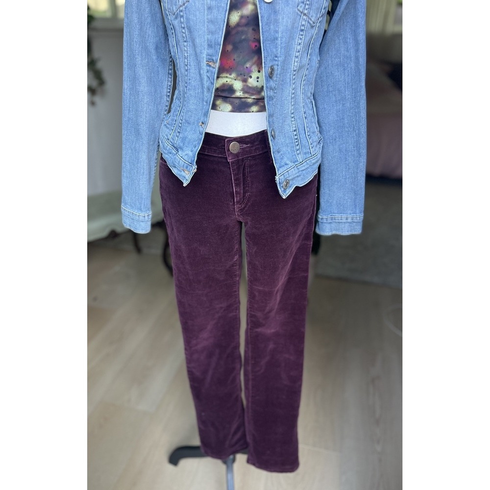 LOFT Women Corduroy Size 4P /27 Burgundy Modern Sexy Bootcut Mid Rise Ann Taylor